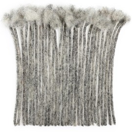 Loc Extensions Human Hair 100% Black and Gray 0.4cm 10inch 30 strands Salt and Pepper Grey & Black Handmade Dreadlock Extensions