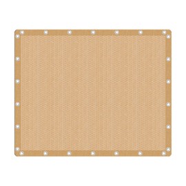 VICLLAX 90% Shade Fabric Sun Shade Cloth Privacy Screen with Reinforced Grommets for Outdoor Patio Garden Pergola Cover Canopy 8x10 FT, Wheat