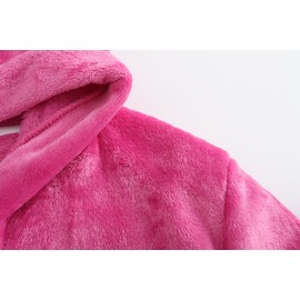 Kids Robe Boys Hooded Fleece Sleep Robe Girls Soft Bathrobe (CA/US, Age, 13 Years, 14 Years, Rose)
