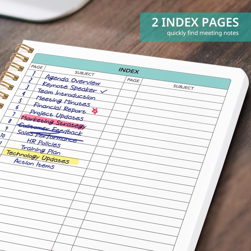 Taja Meeting Notebook for Work Organization - Work notebook with