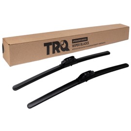 TRQ Premium Windshield Wiper Blades 16 & 16 Inch Silicone Coated & Water Repellent Wipers for Front Windshield Replacement Wiper Blades for Vehicle, Easy-Install Wipers with All-Season Performance