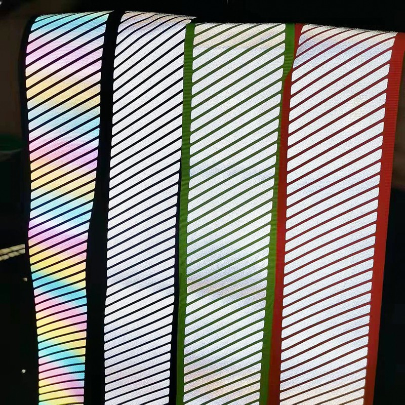 High Visibility Reflective Fabric Stripe Webbing Ribbon Sew On for