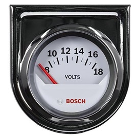 Bosch SP0F000043 Style Line 2" Electrical Voltmeter Gauge (White Dial Face, Chrome Bezel)