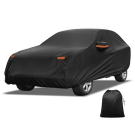 X AUTOHAUX Car Cover Outdoor Waterproof Sun Rain Snow Hail Protection with Left Side Door Zipper Aluminum Film for Genesis GV70