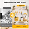 HOHOLEU Metal Desk Pegboard Organizer, No Drill Modular Storage Kit