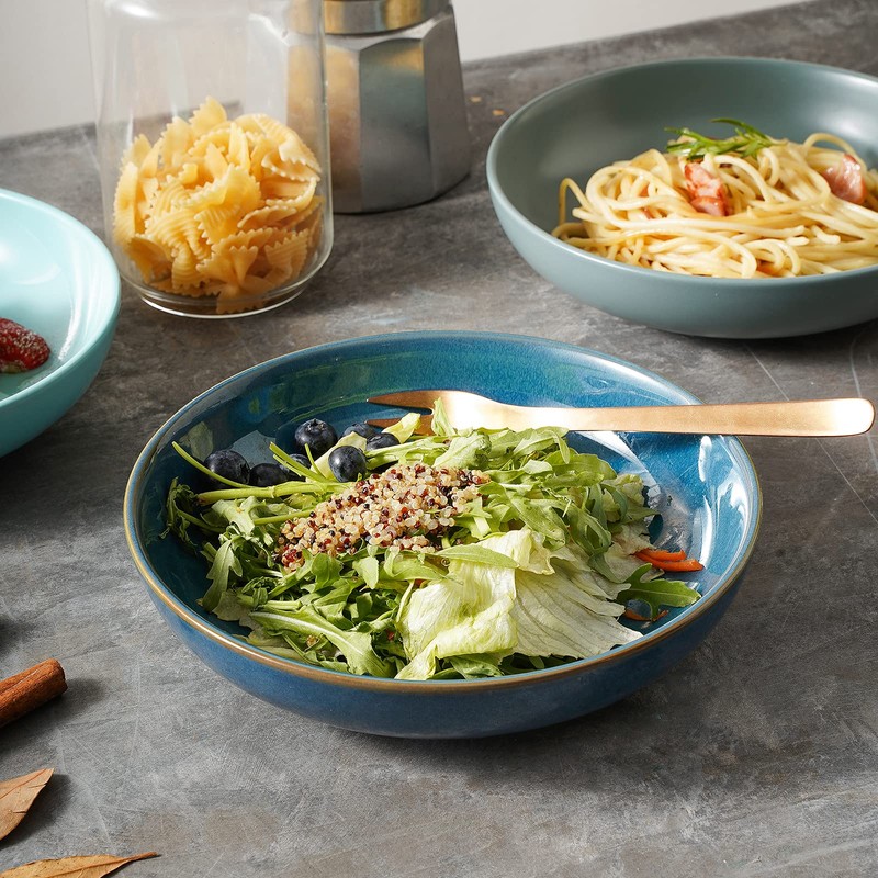 Selamica Ceramic 8 inch Pasta Bowls, 26 Ounce Large Serving
