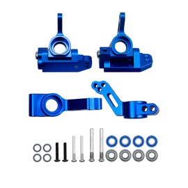 Front Caster Block & Steering Blocks & Rear Stub Axle Carriers Kit with Ball Bearings Upgrade RC Vehicle Parts for Traxxas 1/10 2WD Slash Stampede Rustler Nitro Slash, Blue 3632 3736 3752