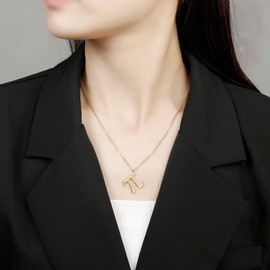 Winssigma 18K Gold Plated Stainless Steel Bee Honeycomb Pendant Necklace, Adjustable Y Lariat Conch/Guitar/Horseshoe Necklace for Women(Gold PI)