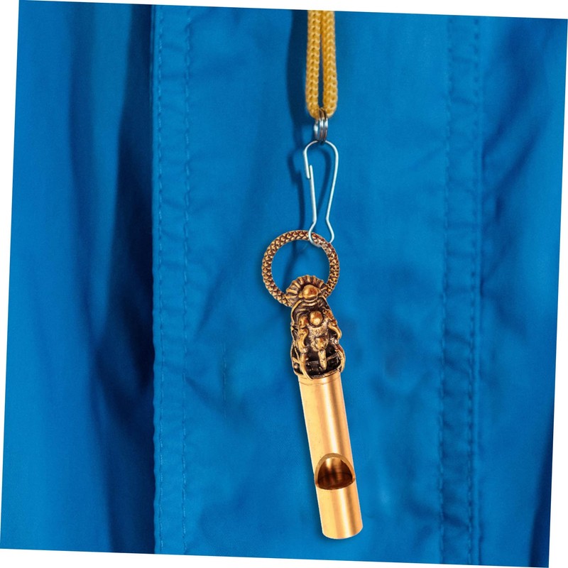 Mipcase Copper Dragon Whistle Keychain Decorative Whistle for Outdoor Survival