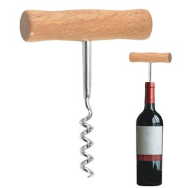 Corkscrew Wine Opener - Stainless Steel Wine Opener Key|Professional And Portable Bottle Opener | T Shape Manual Wine Opener Corkscrew For Home | Wine Bottles Opener | Easy Screw-in And Pull Cork Des
