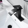 Fransiton Black Waterfall Bathroom Faucet Lavatory Single Handle 1 or