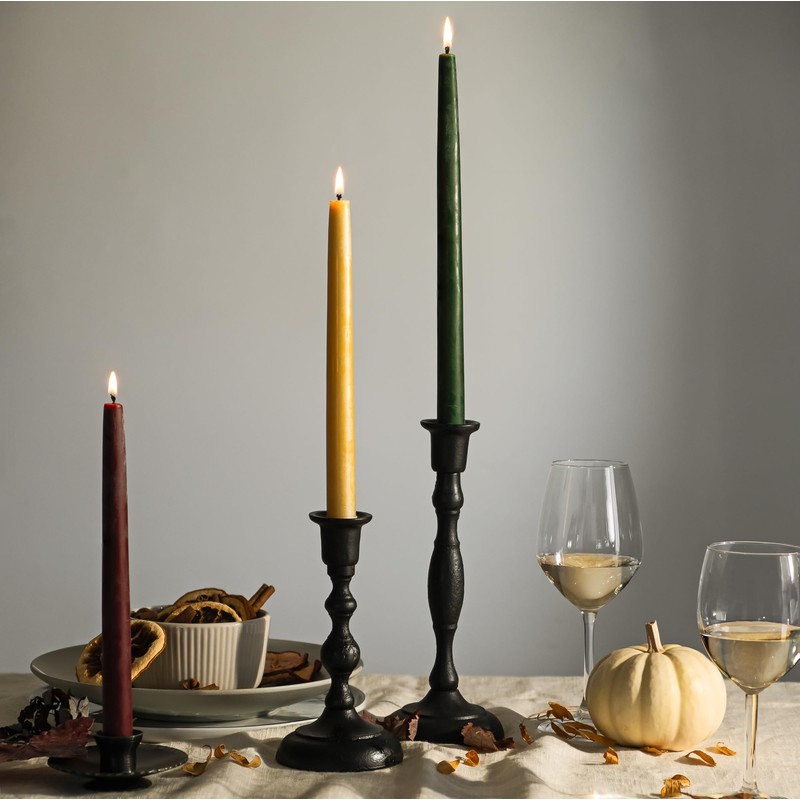 Bluecorn Beeswax Taper Candles, 100% Pure Natural Bees Wax, Pair