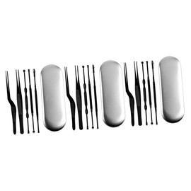 Baluue Pcs Easy-to-use Ear Cleaning Tools Stainless Steel Ear Picks Tweezers Double-Ended Non-Slip Handle for Ages Random