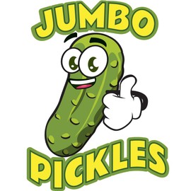 Jumbo Pickles 12" Concession Decal Sign Cart Trailer Stand Sticker Equipment