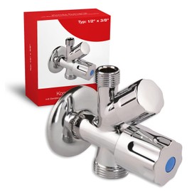 Sanitop-Wingenroth Chrome Appliances | Combination Device Connection | Connection: 1/2 x 3/8 x 3/4 Inch | with Wall Rosette | Backflow Preventer | Brass | 17001 7 Angle Valve