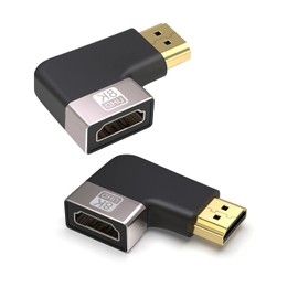 VMOJO HDMI 8K Extender Adapter, HDMI 2.1 Version，48Gbps 90 Degree Right Angle Male to Female Extension Adapter Connector Coupler, Support 8K@60Hz/4K@120Hz,for HDTV Projector Laptop PC, 2 pcs