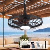 BvenuBigLite Outdoor Ceiling Fan with Lights: 20" Waterproof Plug-in Ceiling