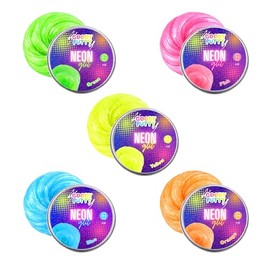 Neon Glitter Fidgety Putty Toy for Kids (1 Set (5 Tins))