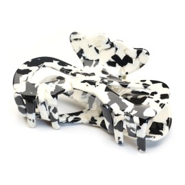 QinGoo Mittelgroß Acetat Haarklammer Klauen Haarspange Schöne Damen Haarschmuck Elegant Haar-Accessoire 1 stück(9cm * 5cm, Black White)