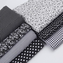 CraftsFabrics 7 x Cotton Strips Fat Quarter Fabric Bundles 10x100cm Assorted Patterns Patchwork Fabric Cotton Material Mixed Squares Bundles Quilting Scrapbooking Sewing Artwork