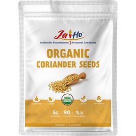 Jai Ho Certified USDA Organic Whole Coriander Seeds – 1 LB – Gluten-Free, Vegan, Non-GMO – Resealable Zip Lock Pouch
