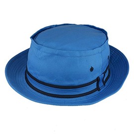 Armycrew Cotton Twill Fisherman Roll Up Bucket Hat with Stripe Band - COLUMBIA BLUE NAVY - LXL