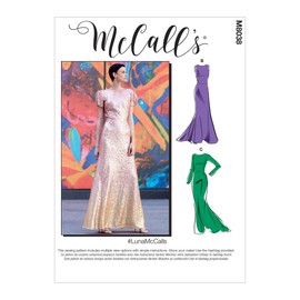 McCall's Misses' & Women's Special Occasion Dresses Pattern M8038RR Women's Special Occasion Dresses, Paper, Various, RR (18W-20W-22W-24W)