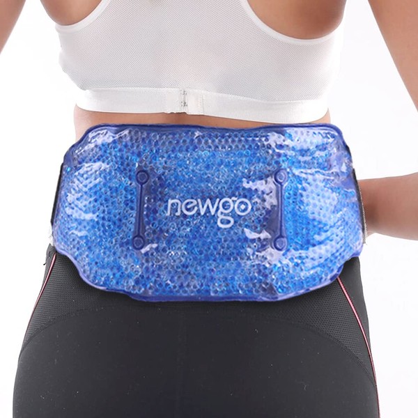 NEWGO Ice Pack for Back Pain Relief, Hot or Cold Ice Packs for Lower Back Injuries, Sciatic Nerve, Tailbone Pain - Blue