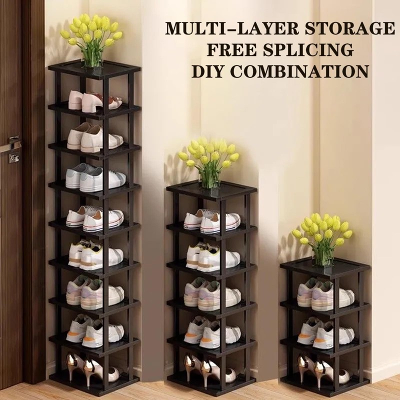 Vertical Shoe Rack - Tall Narrow Shoe Rack Organizer for