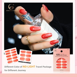 ANGAL💎 UV Light Unwanted Nail Stickers for Travel 16 Sheets UV Nail Lights No Need for Going Out Gel Nail Patch Gel Nail Sticker Soft Nail Sticker Manicure No Damage Easy Nail Stick (Letch)