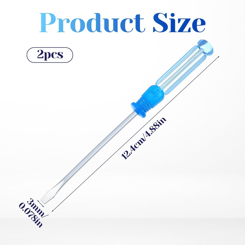 Flat Head Screwdriver, 2 Pcs 3.0mm Mini Slotted Screwdriver Small