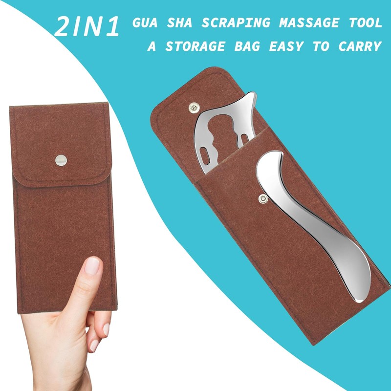 2-in-1 Stainless Steel Gua Sha Muscle Scraper Tool, Myofascial Scraping
