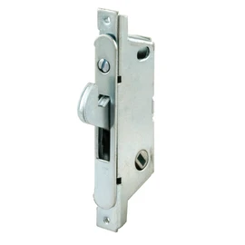 Prime-Line E 2121 Mortise Lock - Adjustable, Spring-Loaded Hook Latch Projection for Sliding Patio Doors, 3-11/16 in., 45 Degree Keyway, Round Face (Single Pack)