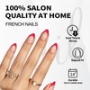 SHANGMENG Red French Tip Press on Nails Short - Soft
