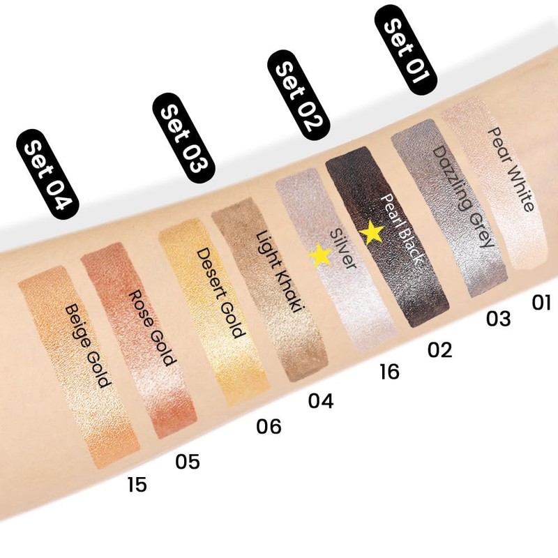evpct 2Pcs Cream Eyeshadow Sticks Set for Eyes Dazzling Grey