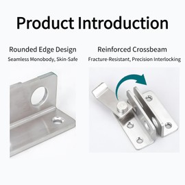 Flip Latch Gate Latch, 2 Pcs 45x40mm Silver Stainless Steel Slide Bolt Latch Safety Door Lock Catch Left Open Design for Barn Shed Garden Bathroom Garage Window Sliding Doors