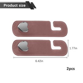 Norkmdi Car Seat Headrest Hook, 2PCS Suede Leather Cute Love Heart Type Vehicle Storage Hanger for Purse Bag, Auto Interior Seat Back Organizer Accessories, Universal for SUV Sedan Truck (Brown)