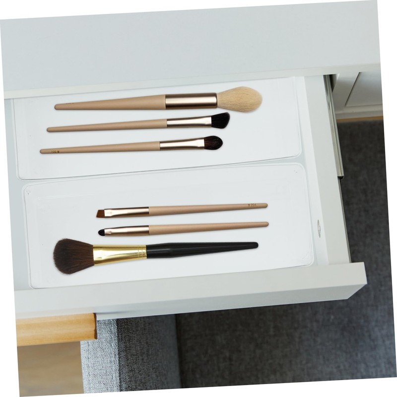 GRIRIW 7pcs Clear Plastic Drawer Organizer Versatile Storage Bins for