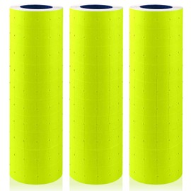 30 Rolls 15000 Price Gun Labels for Mx-5500 White Price Marker Stickers, Super Sticky Label Paper Tag Labels (Yellow)