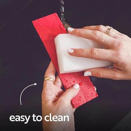 Polygons Flat 3-in-1 Measuring Spoons - 2 Spoons with 6 Different Sizes,Multifunction Folds Flat Kitchen Gadget Utensils Scoop Cook Baking Liquid Ingredients, Easy to Clean blue