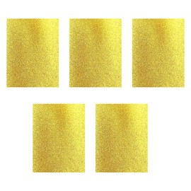5Pcs Glitter Faux Leather Sheets A4 Gold PU Leather Sheets,Leather Fabric for Crafts