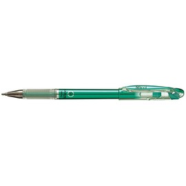 Pentel Arts Slicci Liquid Gel Rollerball Pen, Art, Sketching, Journaling, 0.8mm, Bold Point, Metallic Green Ink, BG208MD, Box of 12