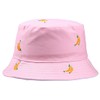 Agshcqi Bucket Hats Embroidered Banana Hat Fruit Sunhat Double-Sided Fisherman
