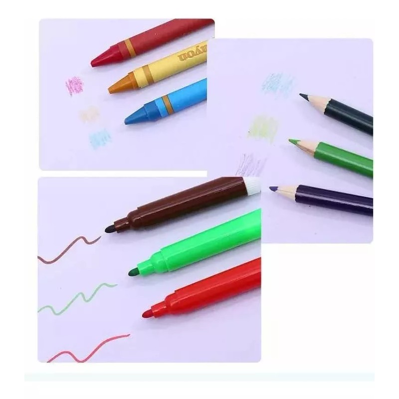 Extreme Beauty Set De Arte Niños Colores Plumones Crayolas Acuarelas