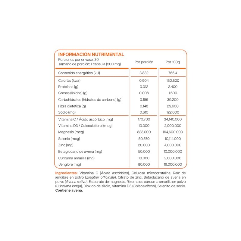 Punic 30 cápsulas de Vitamina C + Vitamina D3 +