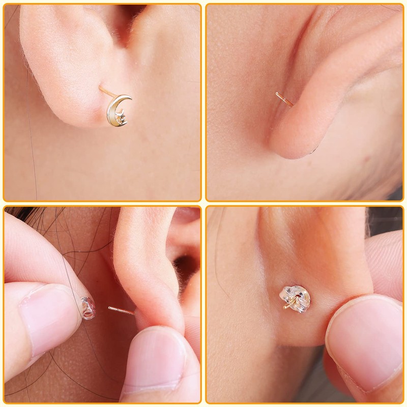 28Pcs Earring Backs for Studs, 14 Pairs Screw on Ear