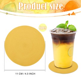 marysgift Set of 6 Coasters Yellow Concentric Circle Pattern Cork Coasters, 11cm Round Drink Coasters Suitable for Dining Table, Bar, Coffee Bar Decoration Indoor & Outdoor Coasters, (2-0026,Yellow)