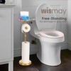Standing Toilet Paper Holder Gold, TP Holder with 6.7" Phone