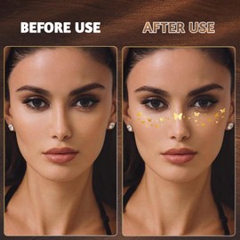 Auiremrti 4 Stück Glitzer Sommersprossen Make-up Patches,Wasserfeste Glitzer Gesicht Sommersprossen Tattoo,Goldener Schmetterling Funkelnde Temporäre Tattoos,Festival Freckles