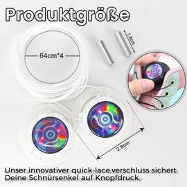 GADITIEK Pack of 4 Automatic Screw Lock Shoelaces, Shoelaces Without Tying Laces, Quick Release Shoe Laces for Unisex, White+Black